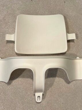 Stokke Tripp Trap White Baby Set Seat Back and Rail for High Chair